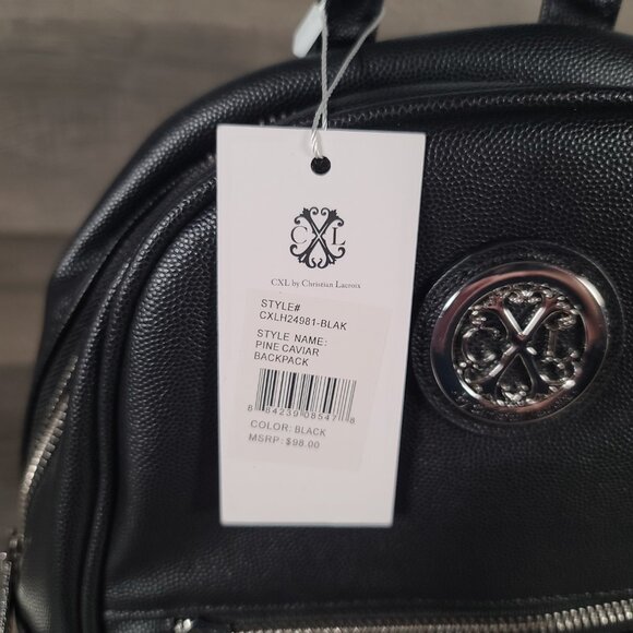 Christian Lacroix Backpack Black Minimalist Chic Dark Academia Pine Caviar